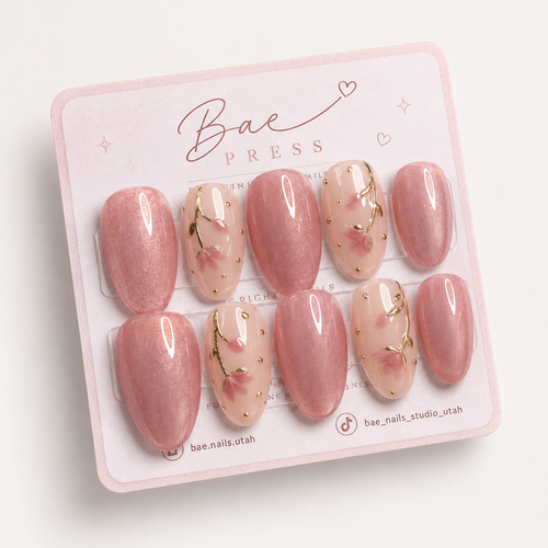 Blush Petals press-on nails - additional product photo