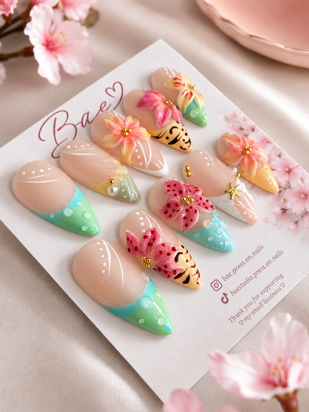 Coral Paradise | Luxury Handmade Gel Press-On Nails
