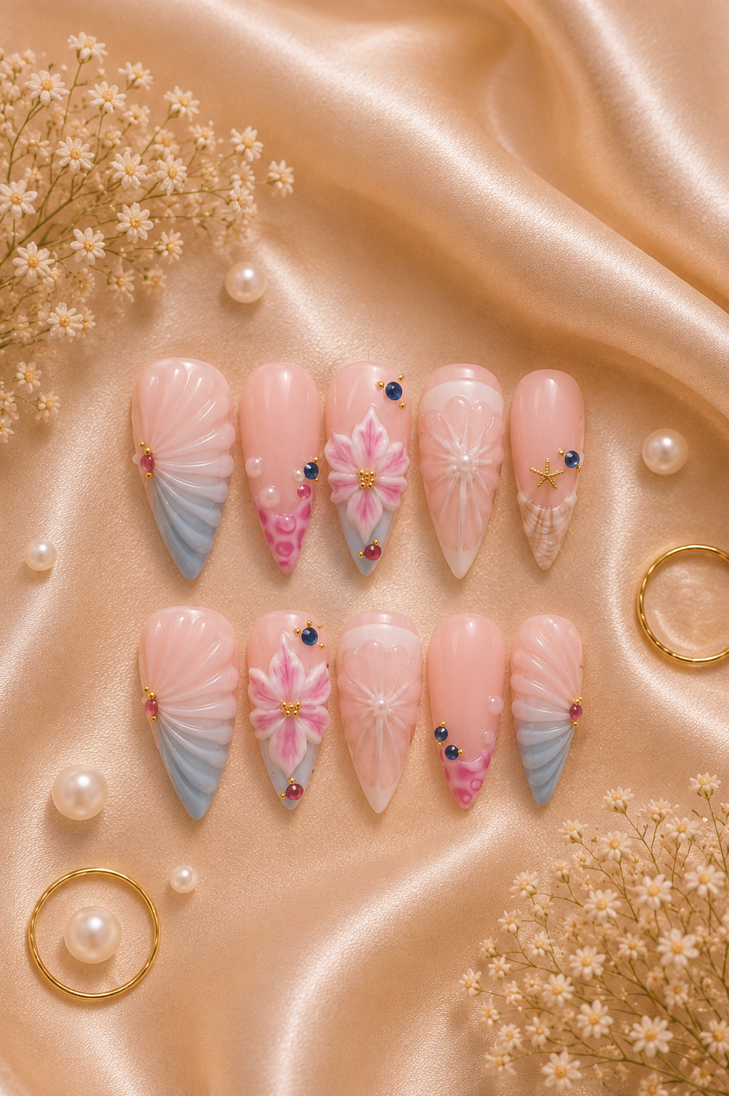 Pearl Tide  | Luxury Handmade Gel Press-On Nails