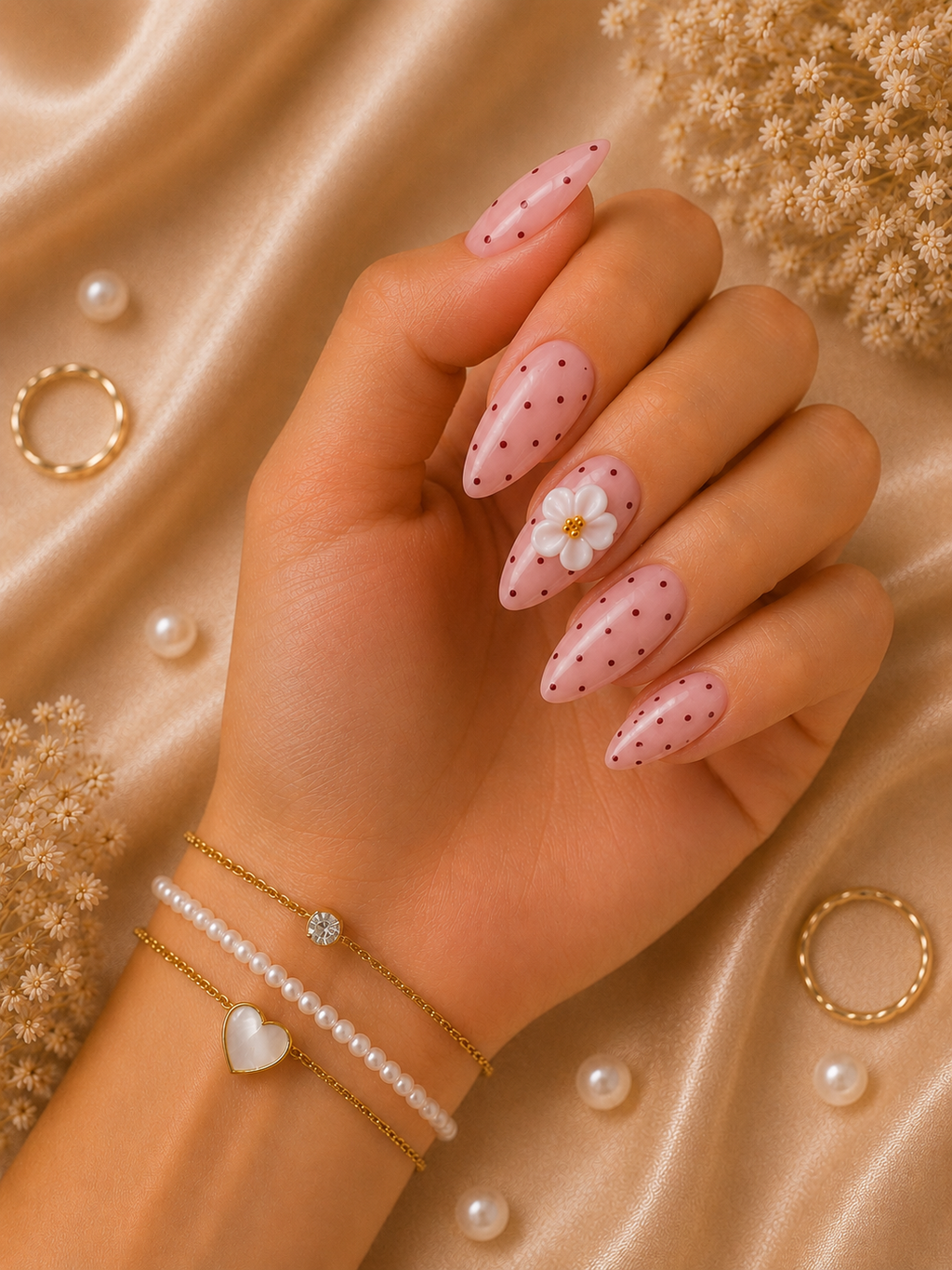 Blush Daisy | Handmade Gel Press-On Nails