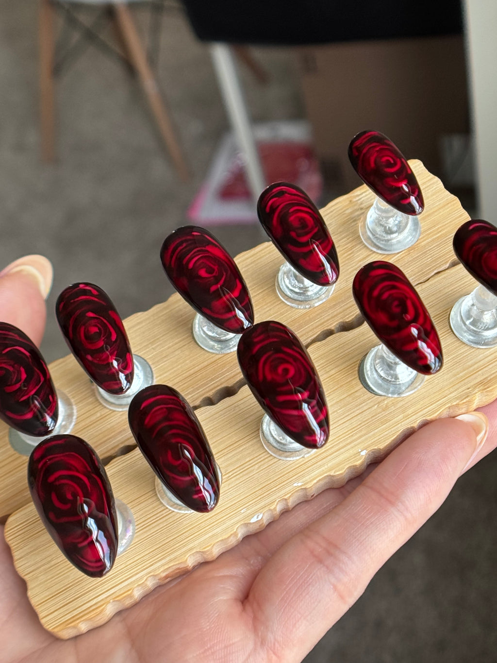 Crimson Eclipse | Luxury Handmade Gel Press-On Nails