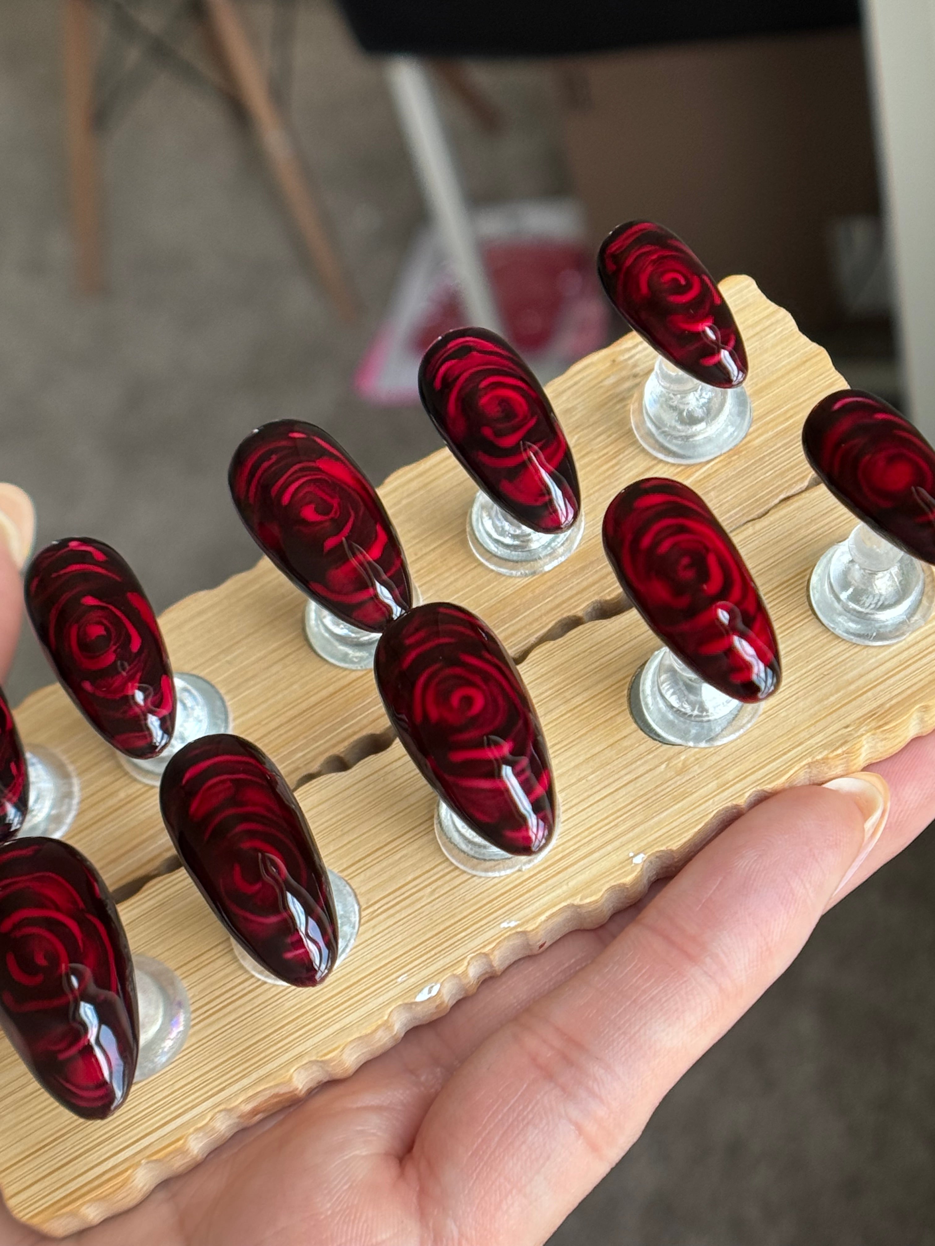 Crimson Eclipse | Luxury Handmade Gel Press-On Nails
