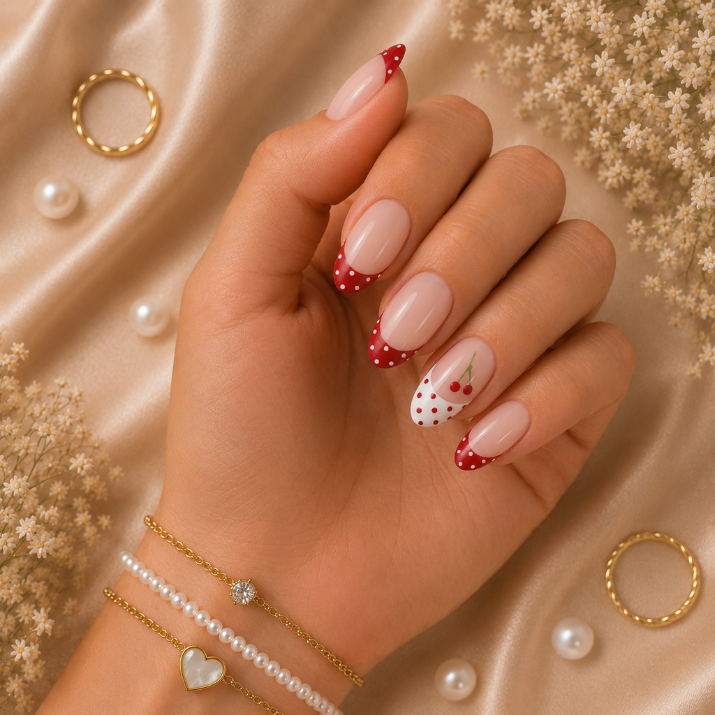 Cherry Kiss press-on nails - additional product photo
