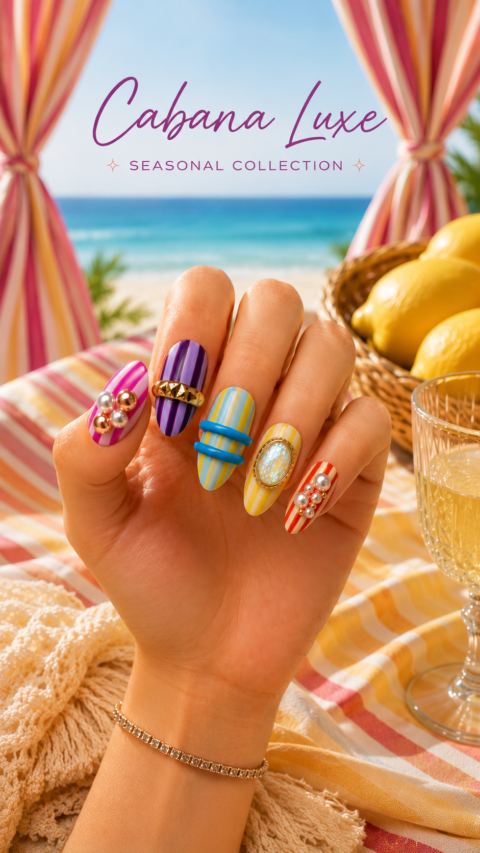 Cabana Luxe | Luxury Handmade Gel Press-On Nails
