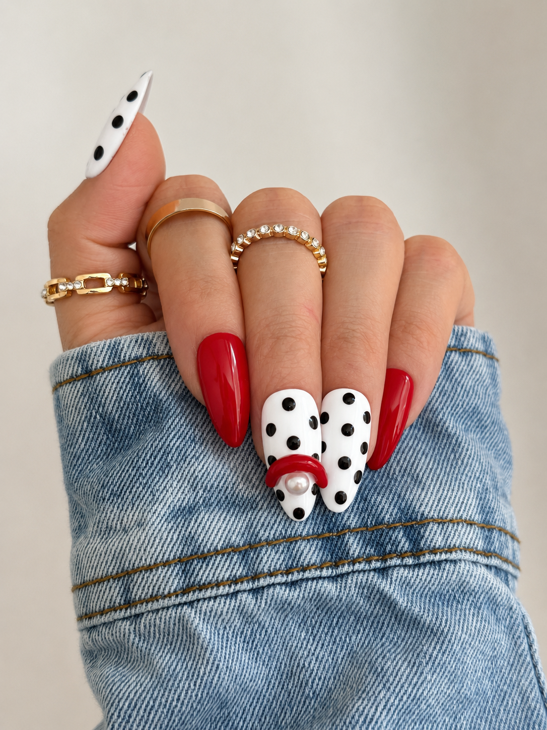Scarlet Muse luxury handmade gel press-on nails with glossy scarlet red finish.
