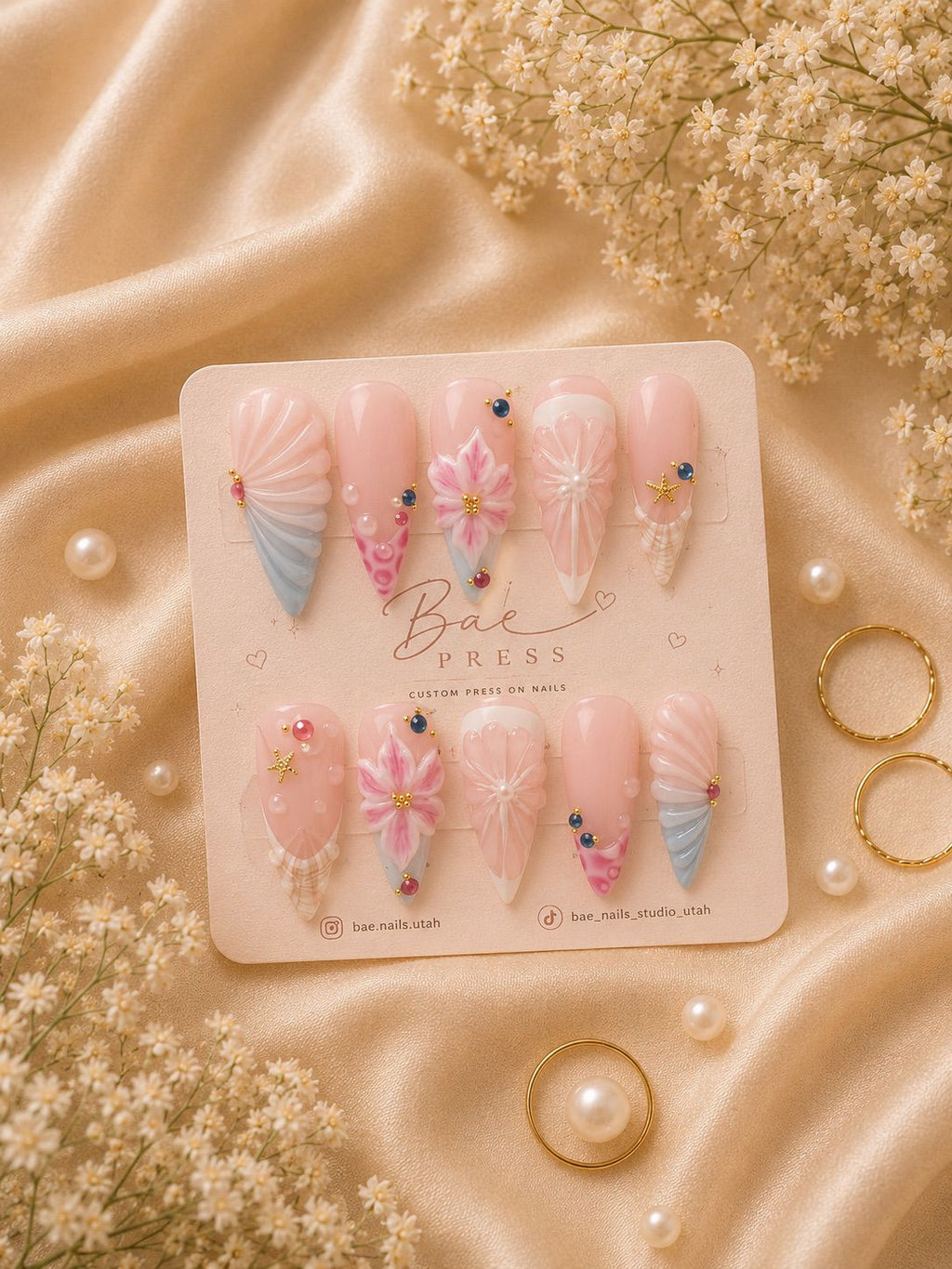 Pearl Tide  | Luxury Handmade Gel Press-On Nails